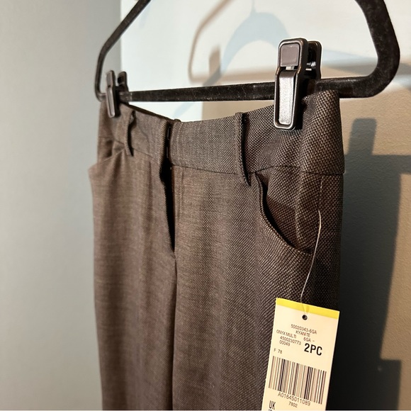 Anne Klein Black Printed Kyanite Flare Dress Pants in Onyx Multi - Picture 3 of 9